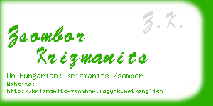 zsombor krizmanits business card